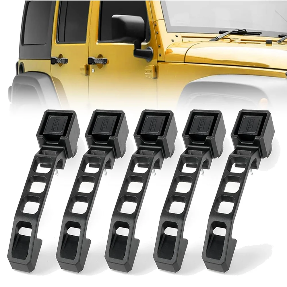 5pcs/Set Black Exterior Door Handle Tailgate Handle for Jeep Wrangler JK/JKU 2007-2018 ABS 4 Door Car Accessories Handles Kit - 34