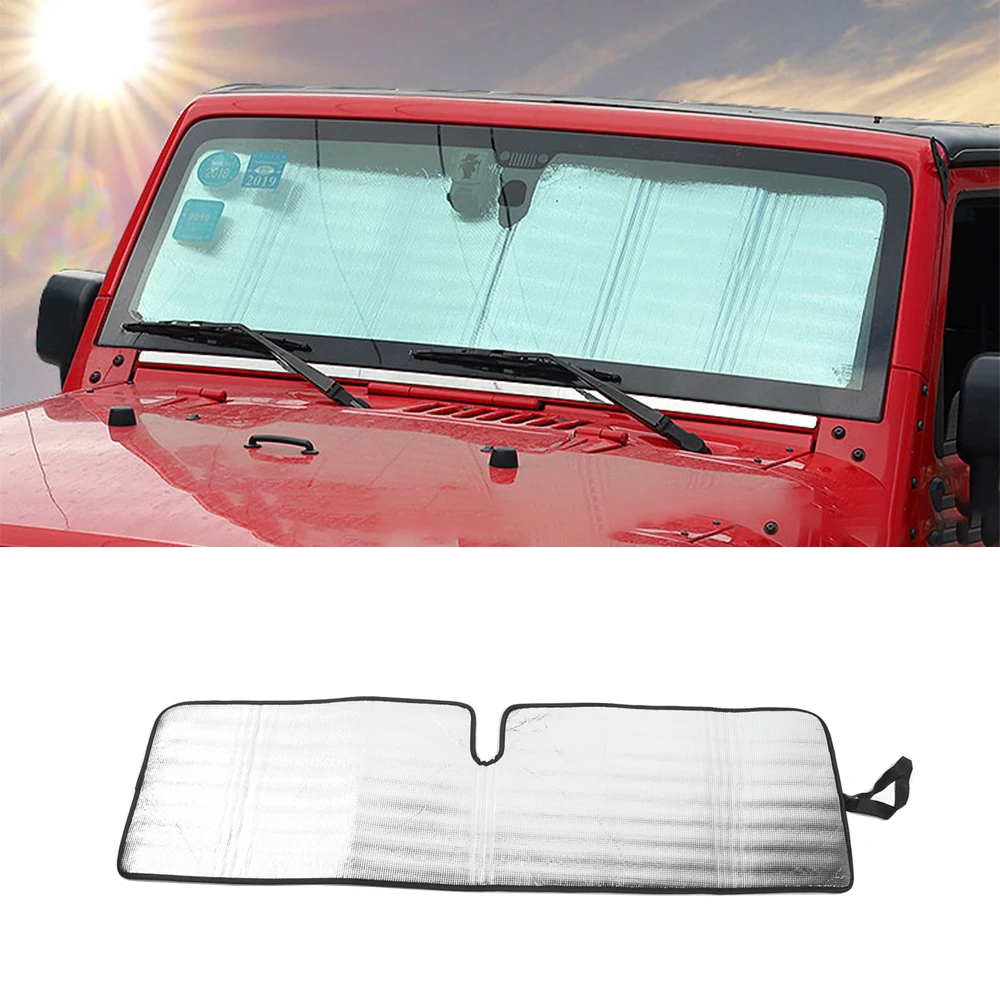 Car Front Windshield Sunshade for Jeep Wrangler TJ JK JKU 1997-2017 Visor Window Sun Solar UV Rays Protector Cover Accessories - 34