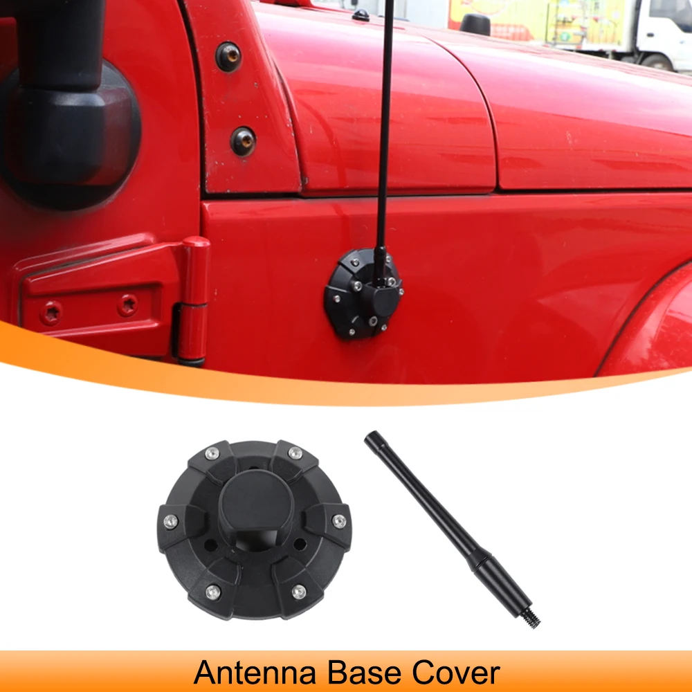 Car Antenna Base Cover for Jeep Wrangler JK 2007-2017 JL JT Gladiator 2018-2024 Aerial Bottom Cover Trim Exterior Accessories - 34