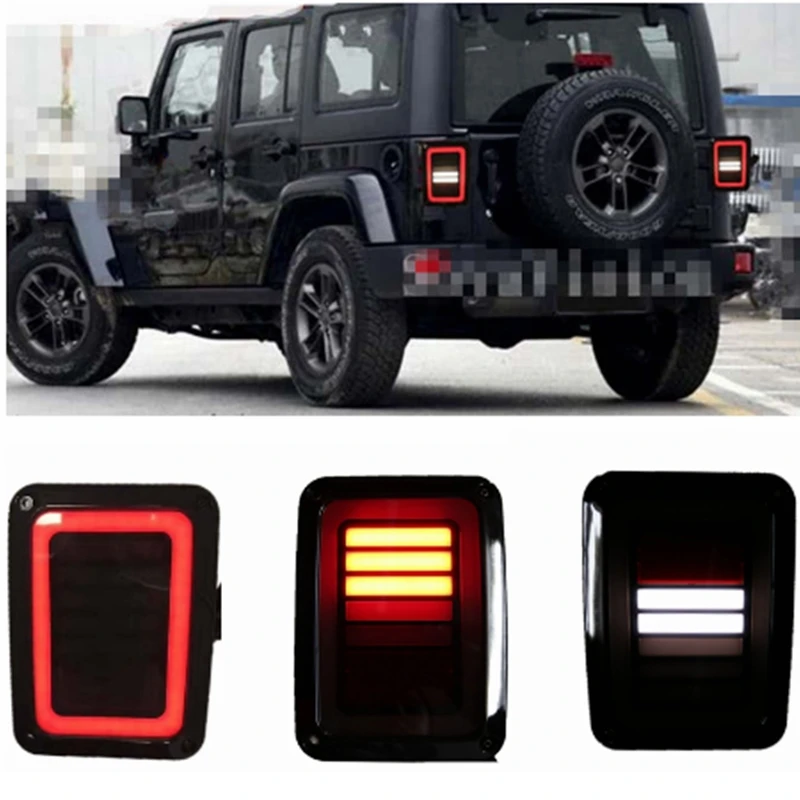 LED Tail Lights Smoke Lens For Jeep Wrangler 2007-2017 JK JKU With Break Back Up Light Reverse Turn Parking Signal Lamp Assembly - 34