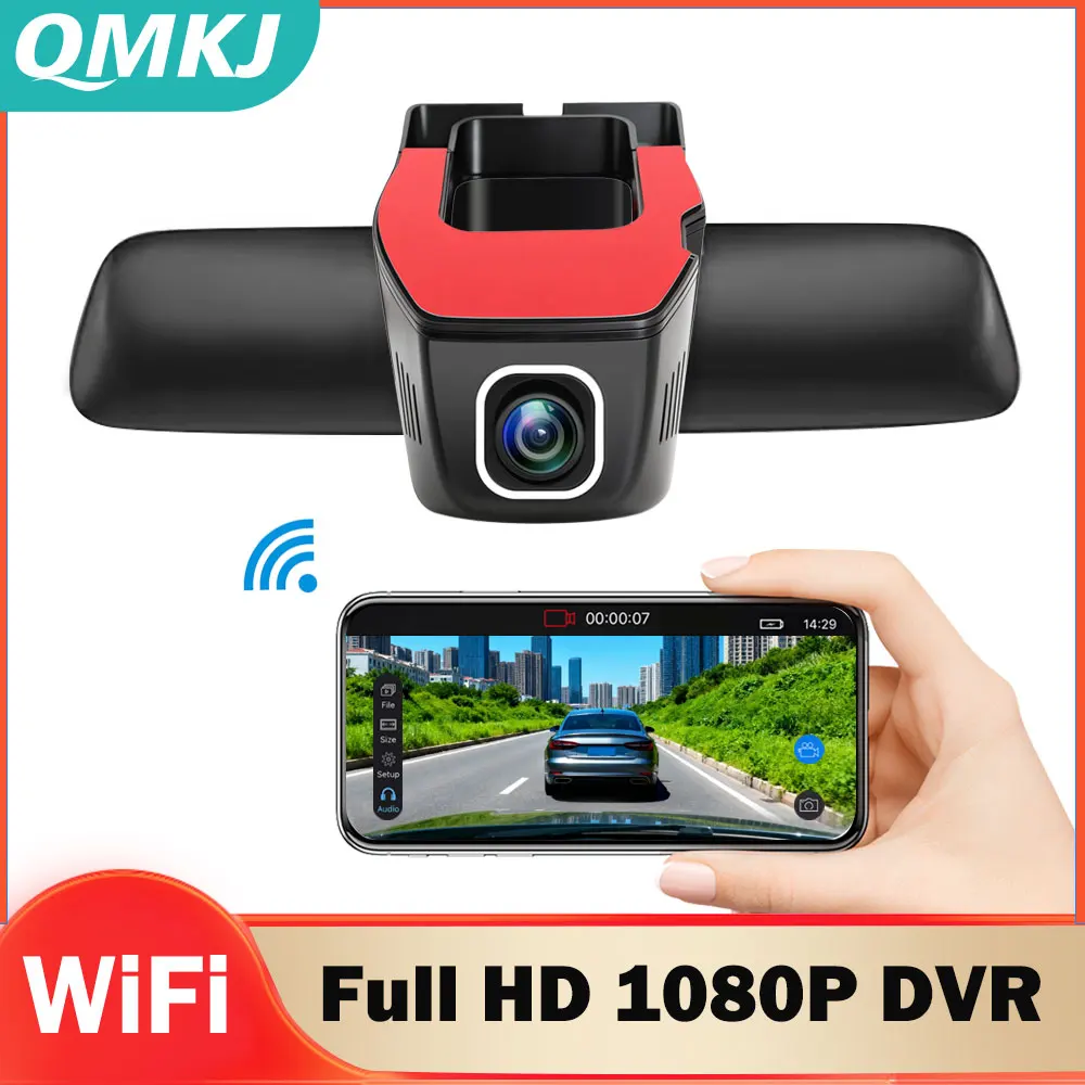 QMKJ WiFi Hidden Car DVR Dash Cam Camera Full HD 1080P Loop Driving Record APP Control Car Driving Video Recorder Night Vision -