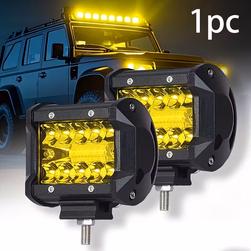 Light Beads Yellow Combo Working Light Bar for Car, Motorcycle, Light for Car, Offroad Lighting, Car Lighting, Multiring Design, Compact Light, Weatherresistant Build, Highintensity Leds, Work Light, Auxiliary Lighting, Adventure Seekers, Car Enthusiasts