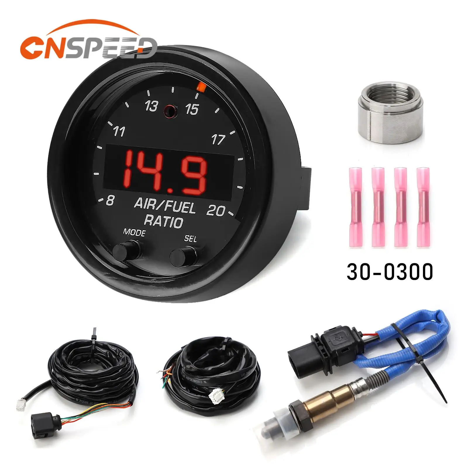 Car O2 Air Fuel Ratio Wide-band Gauge Kit For 30-0300 X-Series AFR Wideband LSU 4.9 Lambda Meter Oxygen Sensor Controller Gauge - 34